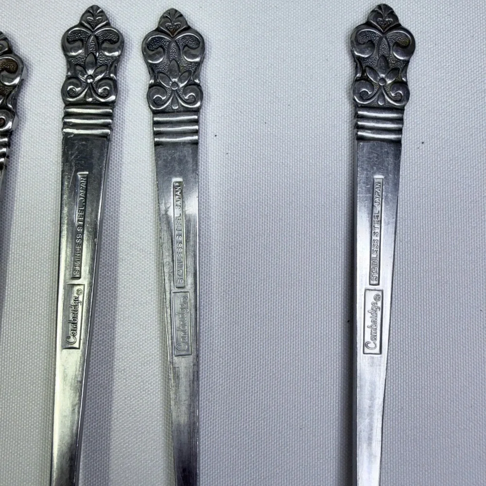 VTG Cambridge Stainless Flatware 5 Dinner Forks 1 Spoon Japan Silverware CBS1